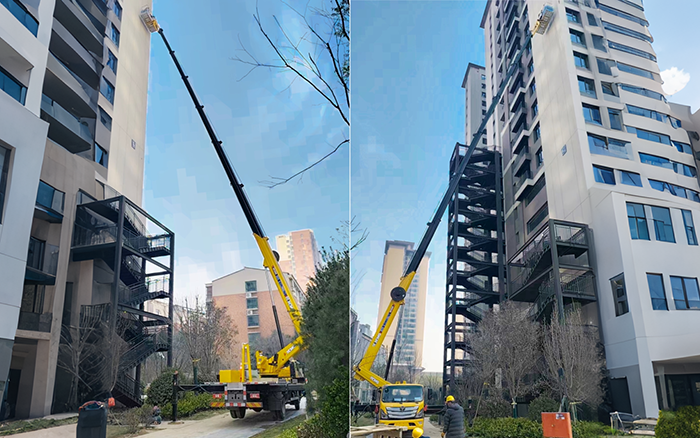 高樓施工遇 “攔路虎”？徐工 GKS45A 小飛臂 “精準走位”